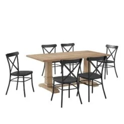 7pc Joanna Dining Set With 4 Camille Chairs Matte Black - Crosley -Crosley GUEST 3c53211b 77b2 4cb0 a958 df8a8e7124fd