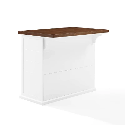 Bartlett Wood Top Kitchen Island White/Walnut - Crosley 10 Bartlett Wood Top Kitchen Island White/Walnut - Crosley - Image 10