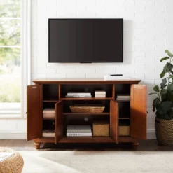 Cambridge Full Size TV Stand For TVs Up To 48" Dark Brown - Crosley -Crosley GUEST 3fbba7cc 4d9e 4566 8f7b ab16937e63ab