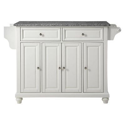 Cambridge Solid Granite Top Kitchen Island - White - Crosley 1 Cambridge Solid Granite Top Kitchen Island - White - Crosley