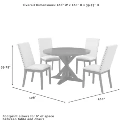 5pc Hayden Round Dining Set With 4 Upholstered Chairs Slate - Crosley -Crosley GUEST 4952be09 eb9a 44bd 923a d6f1475144f7
