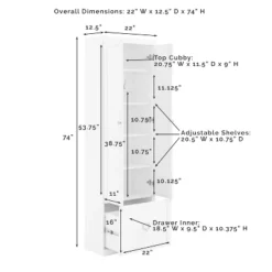 Harper Convertible Pantry Closet Gray - Crosley -Crosley GUEST 49c50caf 5749 41f0 a8f9 f84ed86e6bd7
