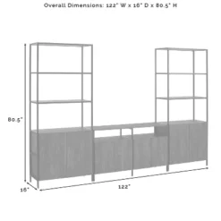 3pc Jacobsen Entertainment Set With Large Etageres Brown Ash - Crosley 24 3pc Jacobsen Entertainment Set With Large Etageres Brown Ash - Crosley -Crosley GUEST 4a046335 2beb 4ffb 8f8a 856c4ae80659