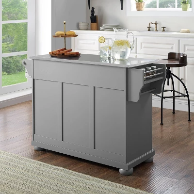 Alexandria Stainless Steel Top Kitchen Island/Cart Gray/Stainless Steel - Crosley 4 Alexandria Stainless Steel Top Kitchen Island/Cart Gray/Stainless Steel - Crosley - Image 4
