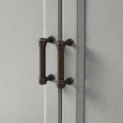 3pc Tara Entertainment Set With Closed Storage Distressed Gray - Crosley -Crosley GUEST 4ce19f1f 2357 440a 9fc8 2d6db003168c 1