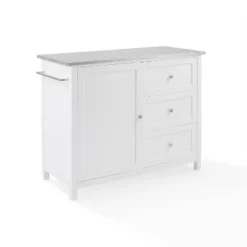 Soren Stainless Steel Top Kitchen Island/Cart Stainless Steel /White - Crosley -Crosley GUEST 4d73b012 afaa 49eb ab30 ad38cc8a2306