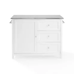 Soren Stainless Steel Top Kitchen Island/Cart Stainless Steel /White - Crosley -Crosley GUEST 4f2b86d4 aec4 466f b33d af65ecee46a0