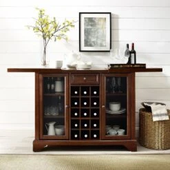 Lafayette Sliding Top Bar Cabinet Mahogany - Crosley -Crosley GUEST 4f63a163 1654 4cf5 b0a5 f348cb01e93e
