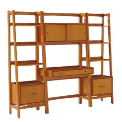 3pc Landon Desk And Bookcases Set Acorn - Crosley -Crosley GUEST 5239f85b 9d9c 4117 92cf 112fdb1aee55