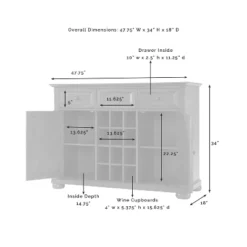 Alexandria Sideboard Cabinet With Wine Storage Black - Crosley -Crosley GUEST 52416422 6a7d 4f2b a16b 3a722598dfa7