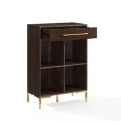 42.25" Juno Record Storage Cube Bookcase Dark Brown - Crosley -Crosley GUEST 5254c774 8bd1 417d b9b2 21d9edff709f