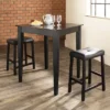 3pc Pub Dining Set With Upholstered Saddle Stools Black - Crosley