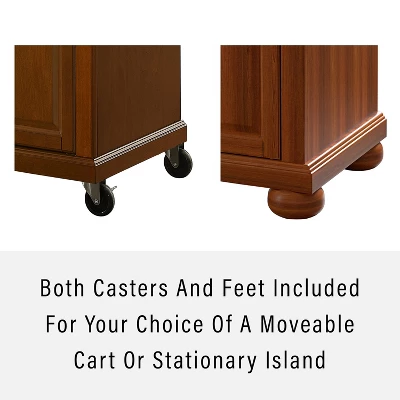 Alexandria Granite Top Portable Kitchen Island/Cart Cherry/Gray - Crosley 3 Alexandria Granite Top Portable Kitchen Island/Cart Cherry/Gray - Crosley - Image 3