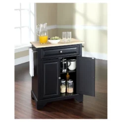 LaFayette Natural Wood Top Portable Kitchen Island - Black - Crosley 7 LaFayette Natural Wood Top Portable Kitchen Island - Black - Crosley -Crosley GUEST 570c3b53 c567 407f ad87 c2e7af898ce2