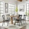 7pc Joanna Dining Set With 4 Camille Chairs Matte Black - Crosley
