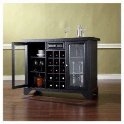 LaFayette Sliding Top Bar Cabinet - Black - Crosley -Crosley GUEST 5cb7007f 68f3 4671 aa82 5aaed301d4cb