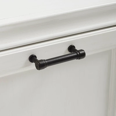 3pc Tara Entryway Set - Hall Tree And 2 Linen Cabinets Distressed White - Crosley 7 3pc Tara Entryway Set - Hall Tree And 2 Linen Cabinets Distressed White - Crosley - Image 7