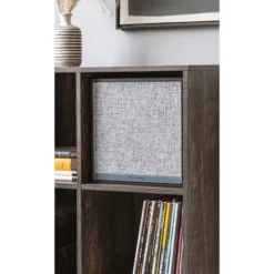 33" Jacobsen Record Storage Cube Bookcase With Speaker Brown Ash/Black - Crosley -Crosley GUEST 5f7aa268 4651 41de 9dc4 e4d46785c75d