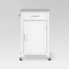 Savannah Stainless Steel Top Compact Kitchen Island Cart White - Crosley