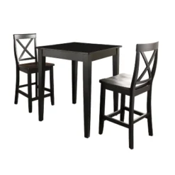 3pc Pub Dining Set With X-Back Stools Black - Crosley -Crosley GUEST 6062a69a 806b 46a3 8ffb 28bb8f0eb62a