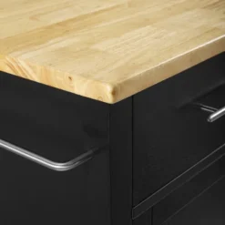 Full Savannah Wood Top Kitchen Island Cart Black/Natural - Crosley -Crosley GUEST 61d06436 bec5 436e b160 98291a0c90ae 1