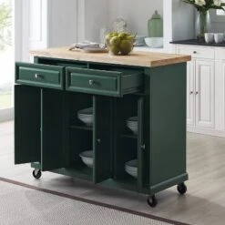 Madison Kitchen Island/Cart Emerald Green - Crosley -Crosley GUEST 6262127a f115 467f b509 2fe5a58130de