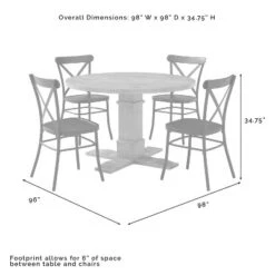 5pc Joanna Round Dining Set With 4 Camille Chairs Matte Black - Crosley -Crosley GUEST 62f922cf 5b43 44e0 968a 1a64a41e0e6c