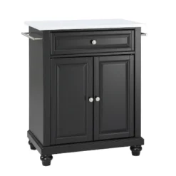 Cambridge Granite Top Compact Kitchen Island Cart Black/White - Crosley -Crosley GUEST 6431243e 769e 4c14 b057 55e2f7fb2b87