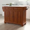 Alexandria Stone Top Full Size Kitchen Island/Cart Cherry/White - Crosley