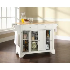 LaFaytte Top Kitchen Island Wood/White - Crosley -Crosley GUEST 6576394a 2704 4367 9679 a4c3668a78db