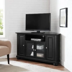 Alexandria Corner TV Stand For TVs Up To 48" Black - Crosley -Crosley GUEST 65f3f510 dad7 4de4 92e9 fd44446c76e6