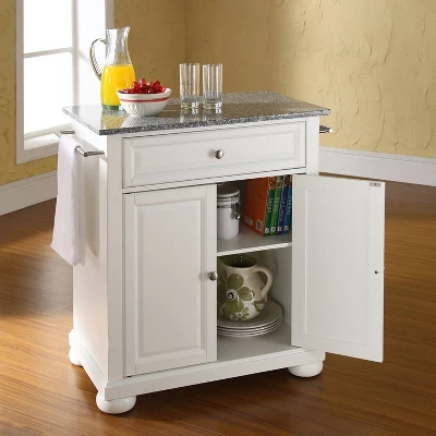 Alexandria Granite Top Portable Kitchen Island/Cart White/Gray - Crosley 2 Alexandria Granite Top Portable Kitchen Island/Cart White/Gray - Crosley - Image 2