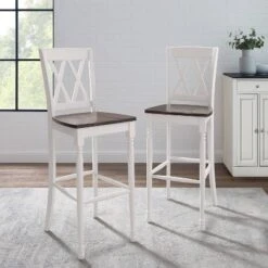 Set Of 2 Shelby Barstools Distressed White - Crosley -Crosley GUEST 67157215 6fd4 460e a537 110dcd04c222
