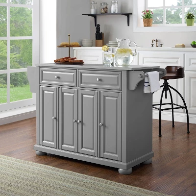 Alexandria Stainless Steel Top Kitchen Island/Cart Gray/Stainless Steel - Crosley 1 Alexandria Stainless Steel Top Kitchen Island/Cart Gray/Stainless Steel - Crosley