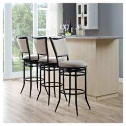 Rachel Swivel Barstool Black With Cushion - Crosley -Crosley GUEST 69e482fe cac0 4506 b823 e314c7541d95