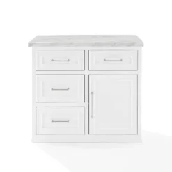 Cutler Faux Marble Top Kitchen Island White/White Marble - Crosley -Crosley GUEST 6a385805 14b0 478f a8c6 29579f73971c