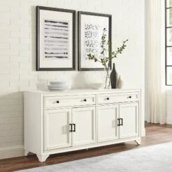Tara Sideboard Distressed White - Crosley