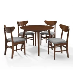 5pc Landon Round Dining Set With Wood Chairs - Crosley -Crosley GUEST 6f4922ef aa37 4fd3 94d9 7904f67a6619