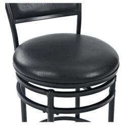 Rachel Swivel Barstool Black With Cushion - Crosley -Crosley GUEST 71b23530 3f92 4d61 b222 f3857176d3dd