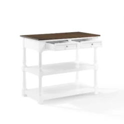 Caitlyn Wood Top Kitchen Island White/Dark Brown - Crosley 22 Caitlyn Wood Top Kitchen Island White/Dark Brown - Crosley -Crosley GUEST 75f0d7e2 cc29 41bb 970b eb638268155b