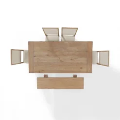 4pc Joanna Dining Set With Bench And 4 Upholstered Chairs Rustic Brown - Crosley -Crosley GUEST 7c4a6c78 4446 4a9f 89fc cba59c1aeb52