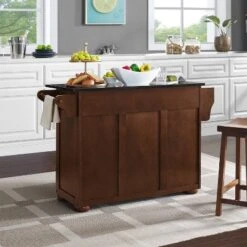 Eleanor Granite Top Kitchen Island Mahogany/Black - Crosley -Crosley GUEST 7e525be7 3df5 4df7 aa09 63fb66e87331