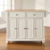 Cambridge Natural Wood Top Kitchen Island White - Crosley