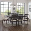 9pc Hayden Extendable Dining Set With 6 Slat Back Chairs And 2 Upholstered Chairs Slate - Crosley