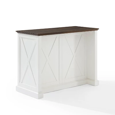 Clifton Kitchen Island Distressed White/Brown - Crosley 8 Clifton Kitchen Island Distressed White/Brown - Crosley - Image 8
