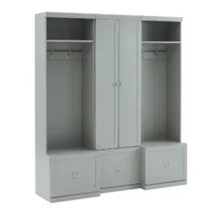 3pc Harper Entryway Set With Pantry Closet And 2 Hall Trees Gray - Crosley -Crosley GUEST 82b36dfb 0b60 4b43 9733 d7e5e60e1773