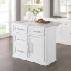 Cutler Faux Marble Top Kitchen Island White/White Marble - Crosley
