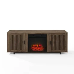 58" Silas Low Profile TV Stand For TVs Up To 65" With Fireplace Walnut - Crosley -Crosley GUEST 8478689f 5e29 4e00 82f1 d5eb1d535fe6