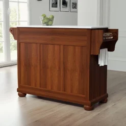 Alexandria Stone Top Full Size Kitchen Island/Cart Cherry/White - Crosley -Crosley GUEST 85b7727b db83 4ccc bc13 dce0dfe6a303