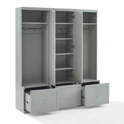 3pc Harper Entryway Set With Pantry Closet And 2 Hall Trees Gray - Crosley -Crosley GUEST 86b42e74 50f9 4960 be46 c45b1b474c85